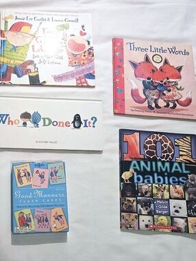 Like NEW A Lot Of 4 Children's Books & Manners Flashcards